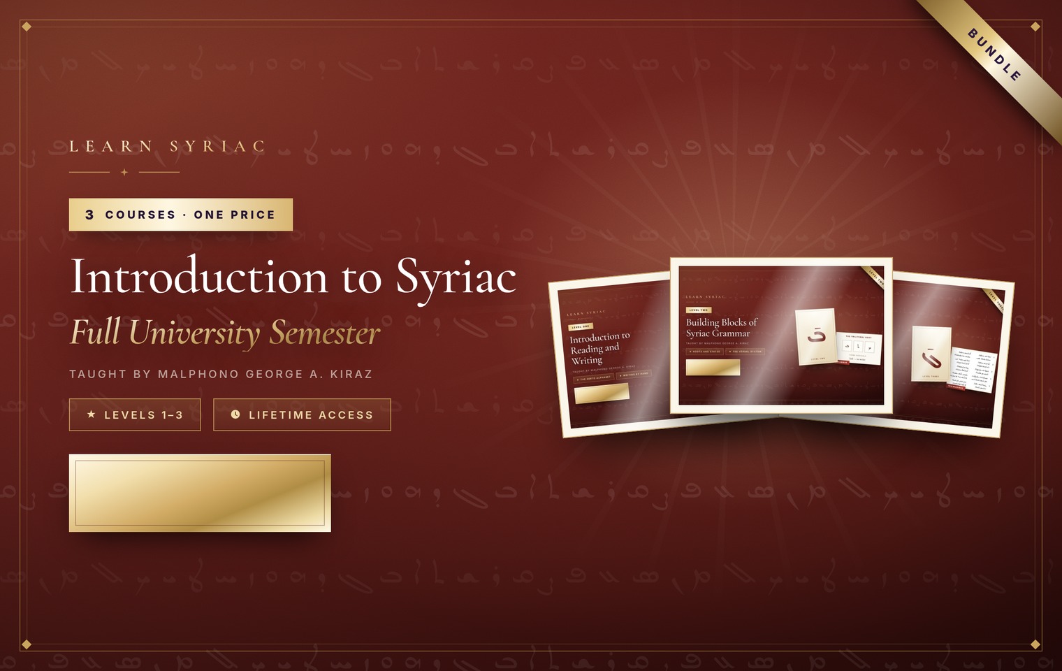 Introduction to Syriac: Full University Semester — Levels 1, 2 and 3 together